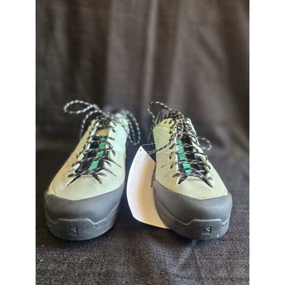 Salomon X-ALP Leather Mens 10 Women 11 Green Milieu Hiking Outdoors Retail $269 main image 7